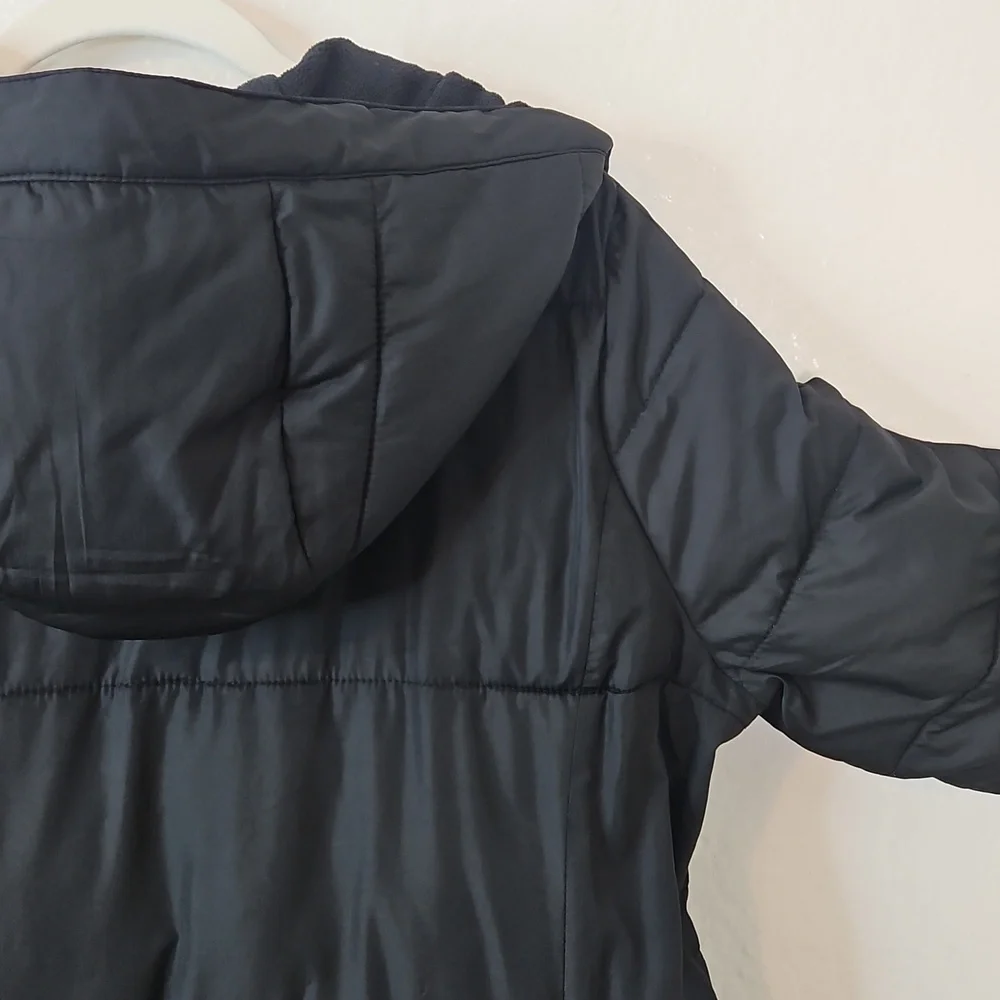 Hollister Black Hooded Puffer Coat - Picture 13 of 17